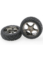 Traxxas TRA2479A Traxxas Tires & wheels, assembled (Tracer 2.2' black chrome wheels, Anaconda 2.2' tires with foam inserts) (2) (Bandit front)