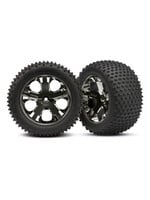 Traxxas TRA3770A Traxxas Tires & wheels, assembled, glued (2.8') (All-Star black chrome wheels, Alias tires, foam inserts) (rear) (2) (TSM rated)