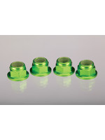 Traxxas TRA1747G Traxxas Nuts, aluminum, flanged, serrated (4mm) (green-anodized) (4)
