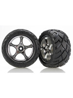 Traxxas TRA2478R Traxxas Tires & wheels, assembled (Tracer 2.2' chrome wheels, Anaconda 2.2' tires with foam inserts) (2) (Bandit rear)
