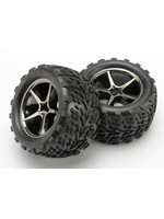 Traxxas TRA7174A Traxxas Tires and wheels, assembled, glued (Gemini black chrome wheels, Talon tires, foam inserts) (2)