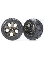 Traxxas TRA3776A Traxxas Tires & wheels, assembled, glued (All-Star black chrome wheels, Anaconda tires, foam inserts) (nitro rear/ electric front) (1 left, 1 right)