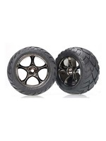 Traxxas TRA2478A Traxxas Tires & wheels, assembled (Tracer 2.2' black chrome wheels, Anaconda 2.2' tires with foam inserts) (2) (Bandit rear)