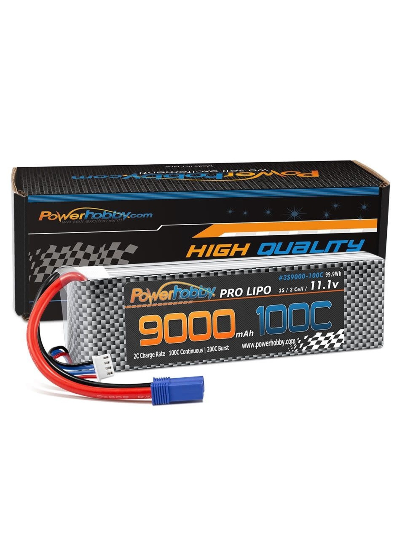Power Hobby PHB3S9000100CEC5 Powerhobby 3S 11.1V 9000mah 100C-200 Lipo Battery w EC5
