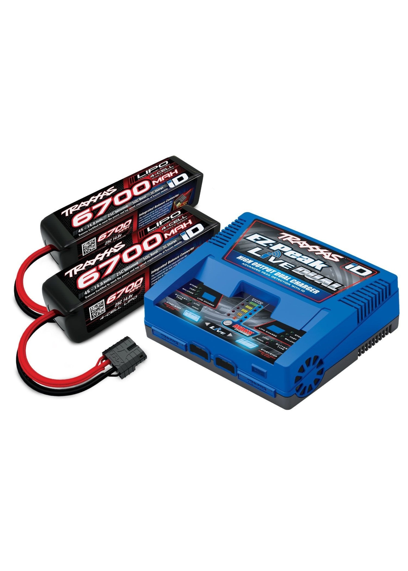 Ver weg audit saai TRA2997 Traxxas Battery/Charger Completer Pack (Includes #2973 Dual ID  Charger (1), #2890X 6700mAh 14.8V 4-Cell 25C Lipo Battery (2)) - Fast  Eddie's RC Hobbies