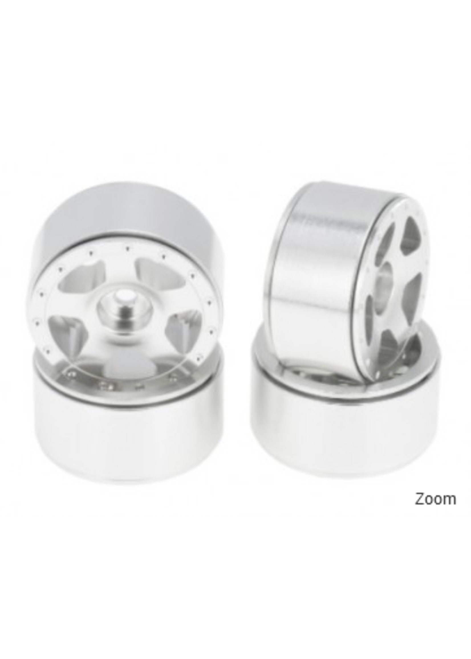 Hobby Details DTSCX24-33A Hobby Details SCX24 Aluminum Starfish Beadlock Wheels, White