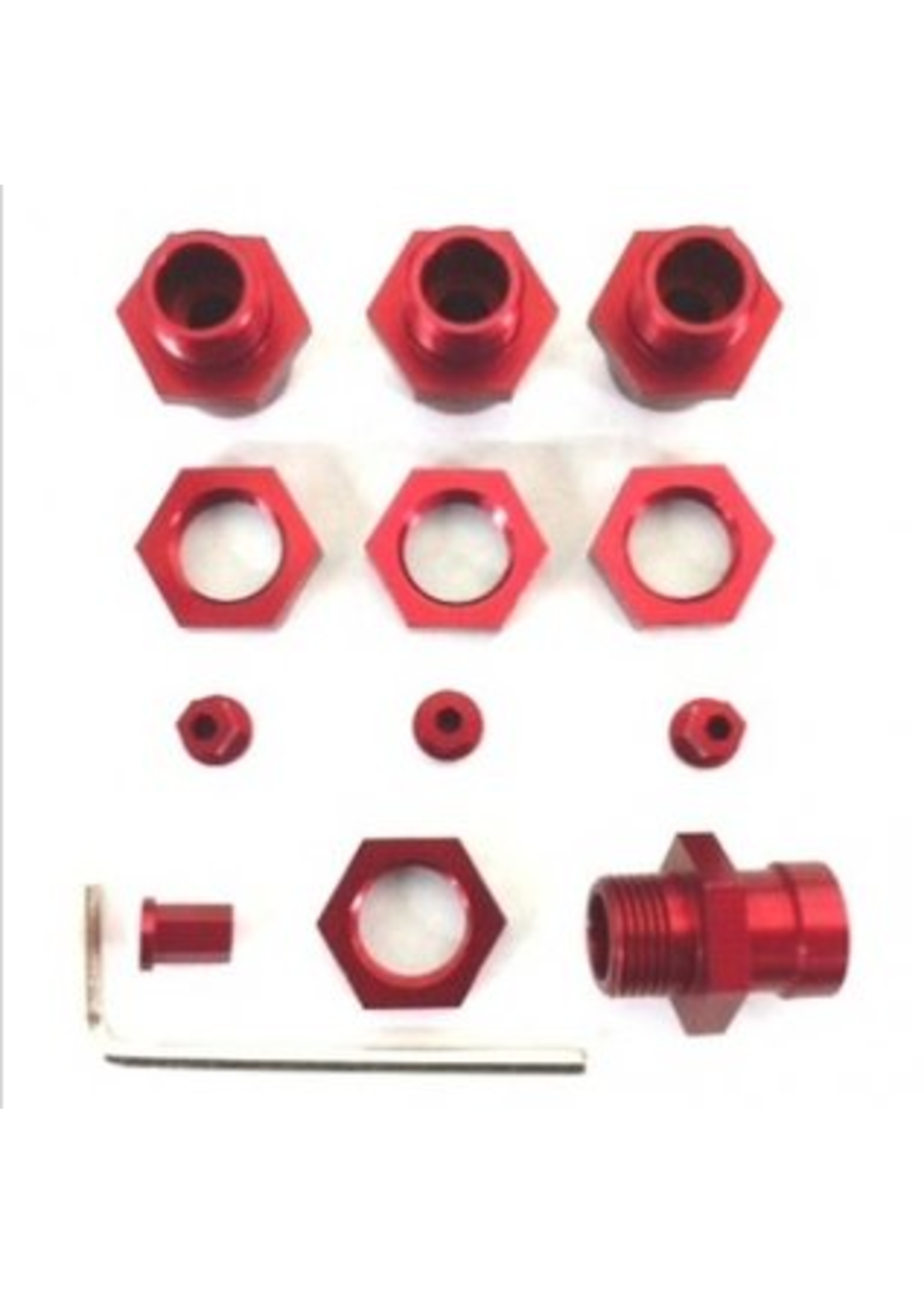 ST Racing Concepts SPTST1654-17R ST Racing Concepts CNC Machined Aluminum 17mm hex adatpers for Slash 4x4/Stampede 4x4/Rally (Red)