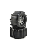 Traxxas TRA3689 Traxxas Tires & wheels, assembled, glued (2.8') (All-Star black chrome wheels, paddle tires, foam inserts) (2WD electric rear) (2) (TSM rated)