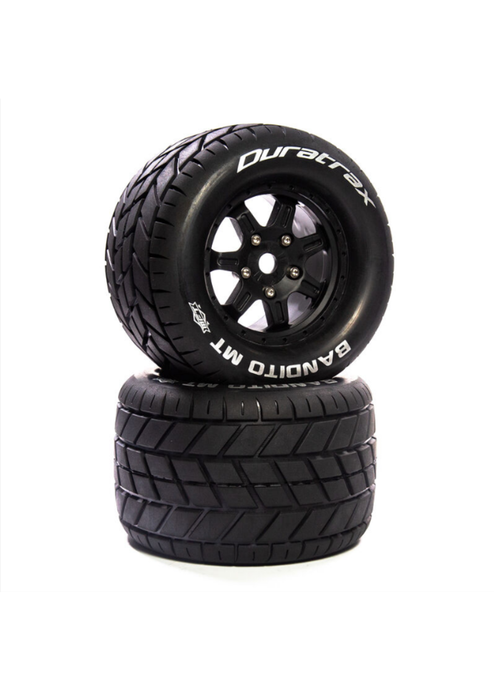 Duratrax DTXC5626 Duratrax Bandito MT Belt 3.8" Mounted Front/Rear Tires 0 Offset 17mm, Black (2)