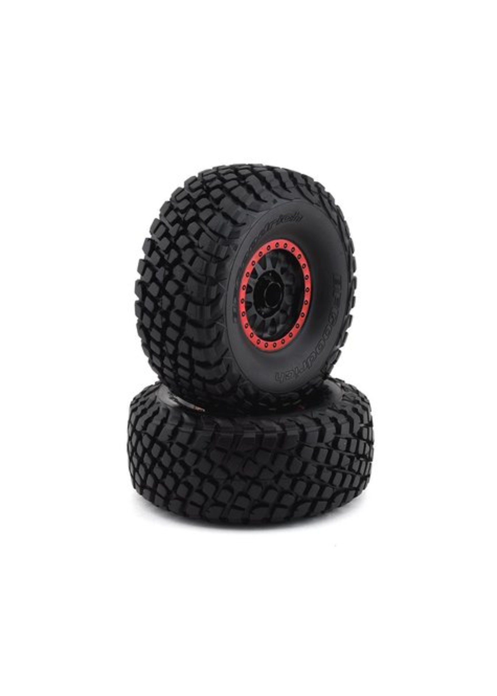 Traxxas TRA8474 Traxxas Tires and wheels, assembled, glued (Method Race Wheels, black with red beadlock, BFGoodrich Baja KR3 tires) (2)