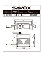 Savox SAVSB2290SG-BE Savox Monster Torque, Brushless Servo 0.11sec / 972.1oz @ 8.4v - Black Edition