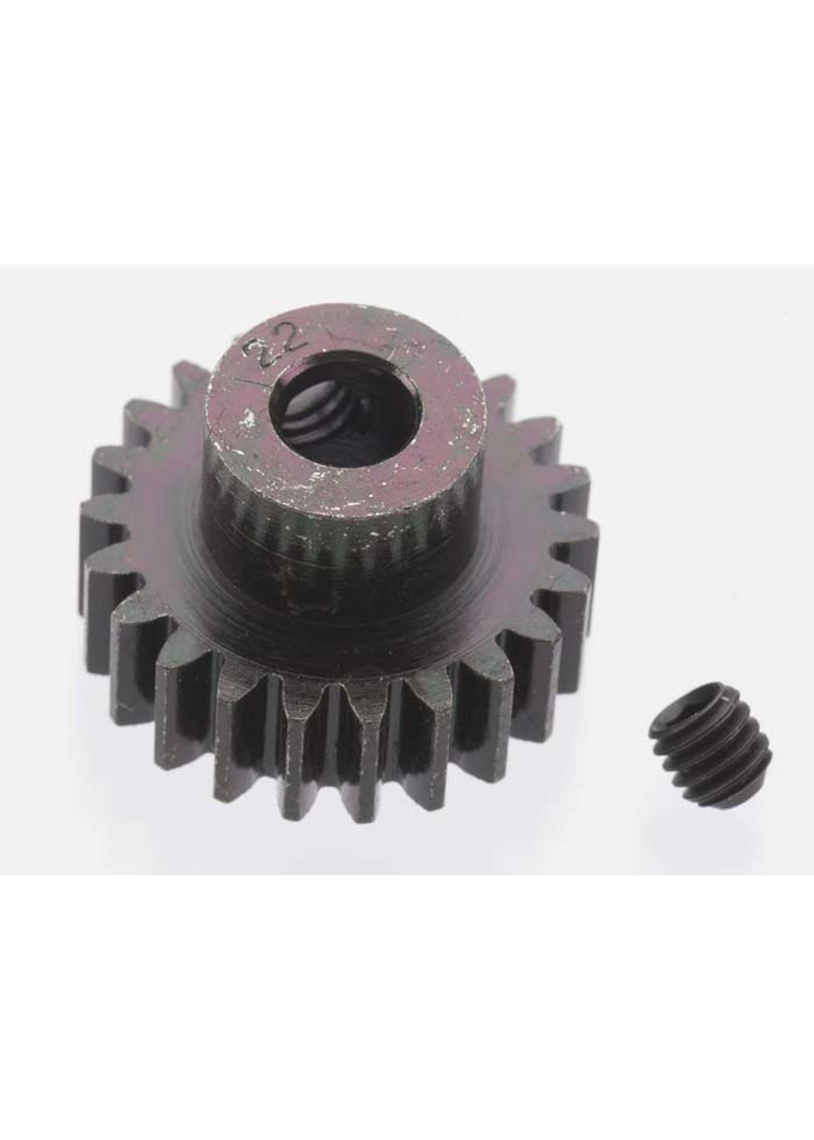Robinson Racing Products RRP8622 Robinson Racing Products Extra Hard Blackened Steel .8 Mod Pinion Gear w/5mm Bore (22T)