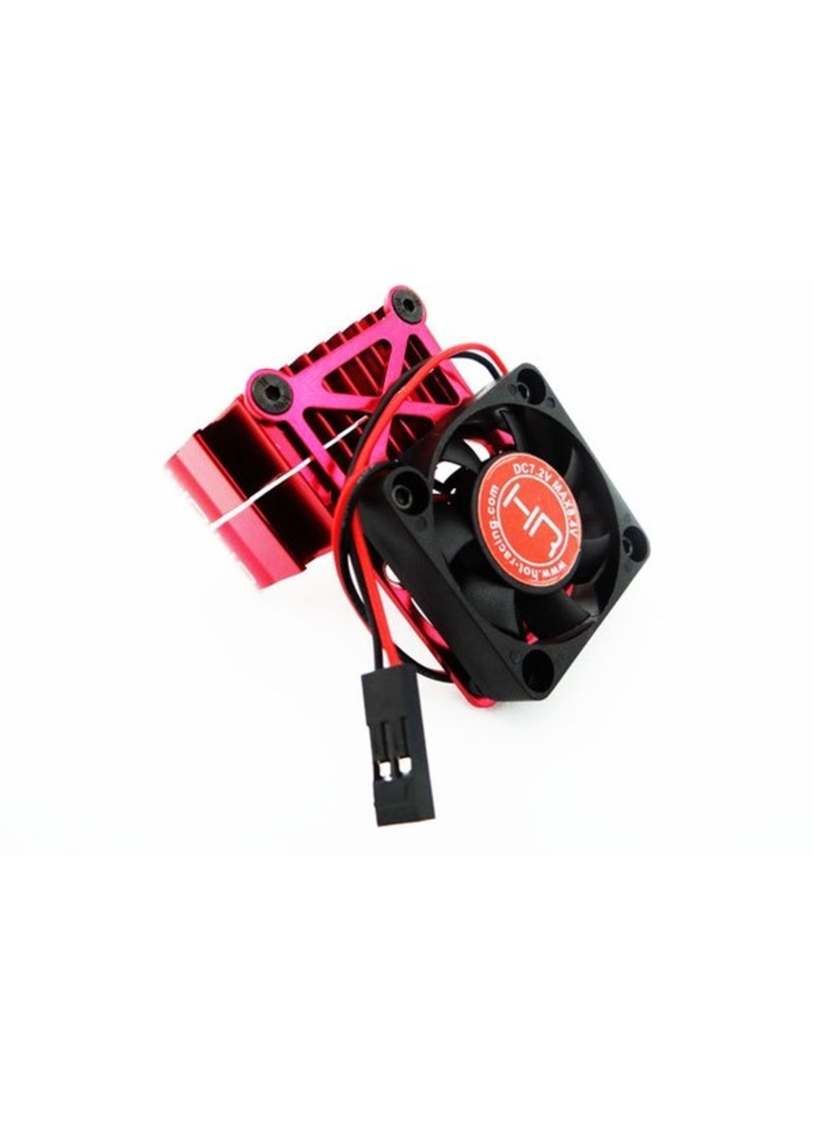 Hot Racing HRAMH550TE02 Hot Racing Clip-On Two-Piece Motor Heat Sink w/ Fan, Red