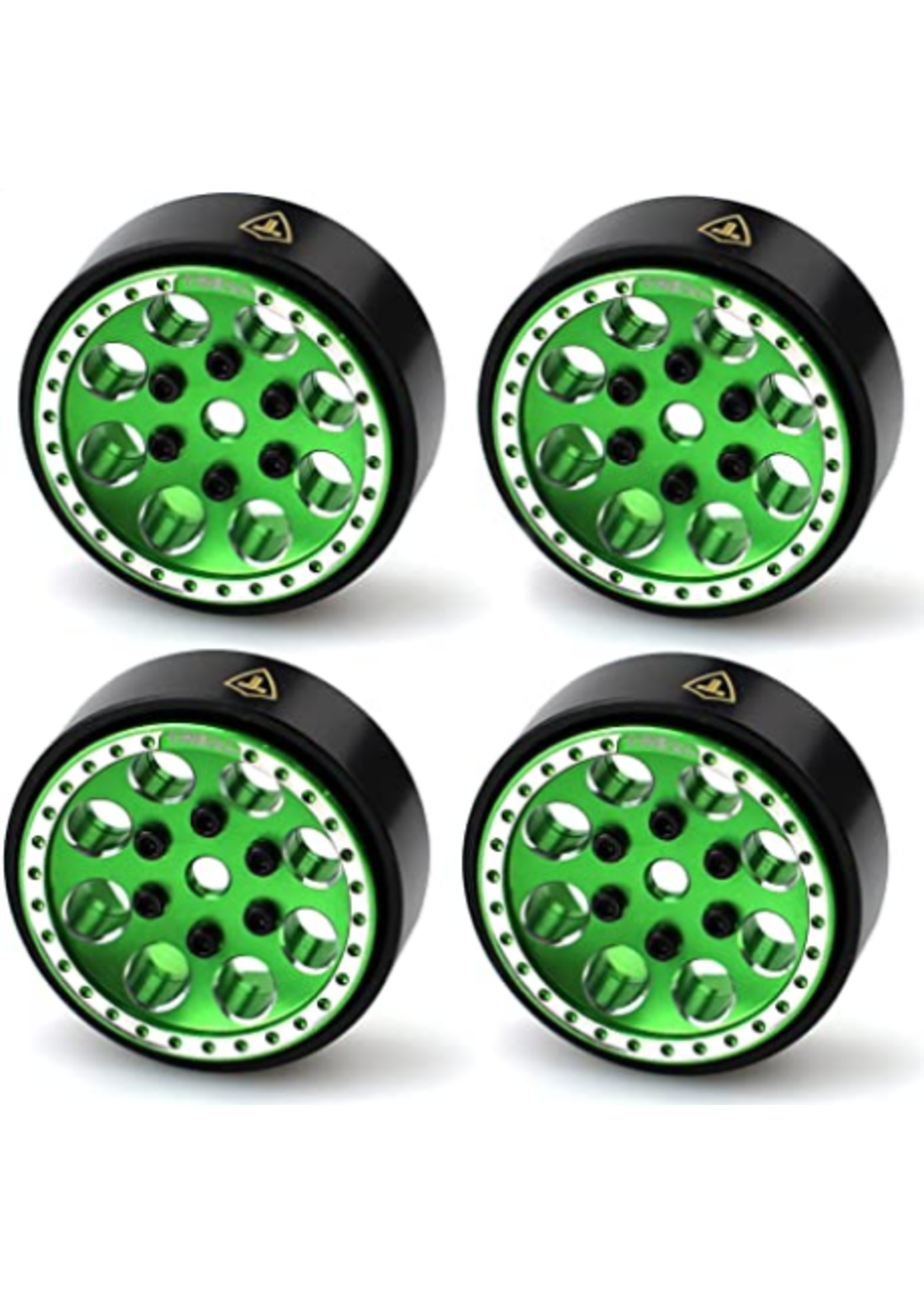 Hobby Details DTSCX24-46B Hobby Details SCX24 Aluminum Starfish Beadlock Wheels, Green