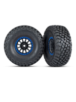 Traxxas TRA8474X Traxxas Tires and wheels, assembled, glued (Method Racing wheels, black with blue beadlock, BFGoodrich Baja KR3 tires) (2)