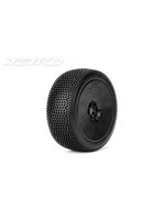 Jetko JKO1002DBUSG Jetko Block In 1/8 Buggy Tires Mounted on Black Dish Rims, Ultra Soft (2)