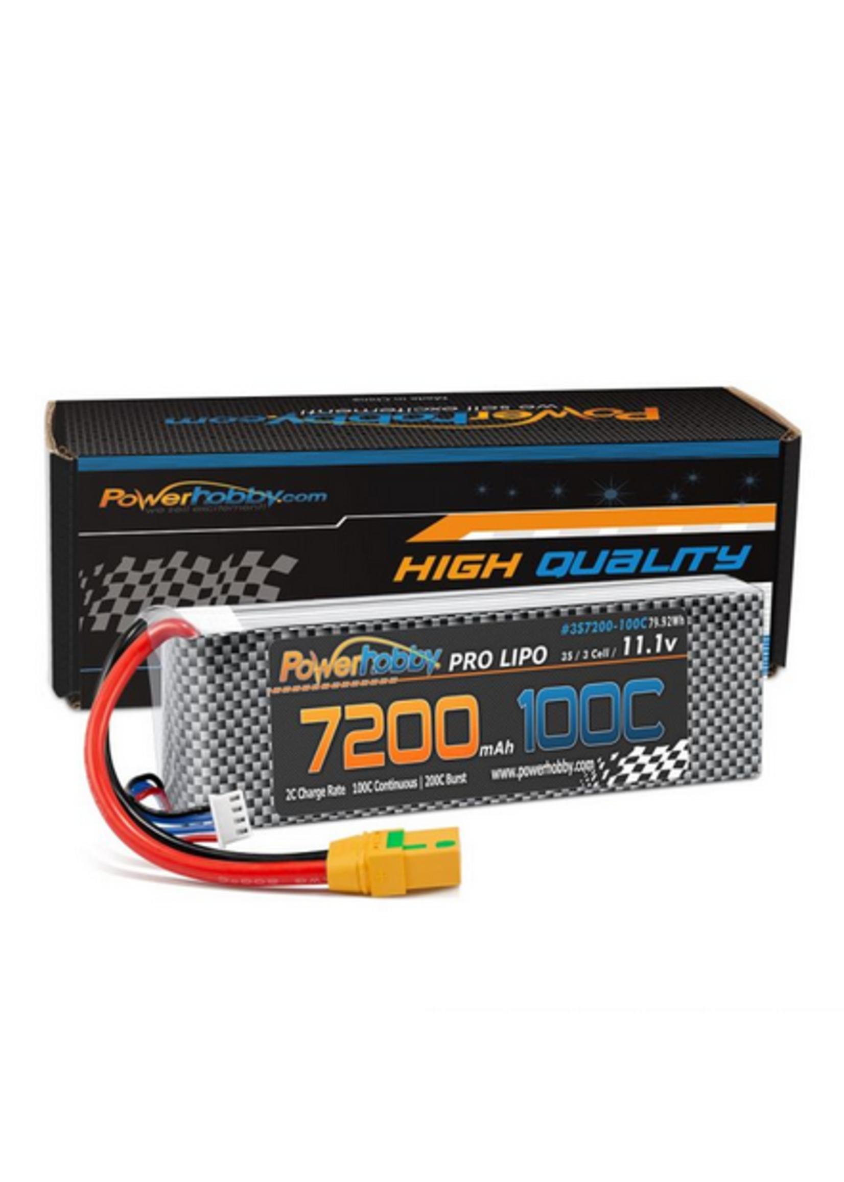 Power Hobby PHB3S7200100XT90 Power Hobby 3S 11.1V 7200mAh 100C-200C LiPo Battery w/ XT90 Plug