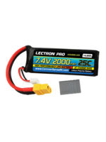 Lectron Pro CSRC2S2000-25X Lectron Pro 7.4V 2000mAh 25C Lipo Battery with XT60 Connector