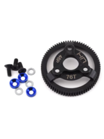 Hot Racing HRASTE876 Hot Racing Traxxas 48P Hardened Steel Spur Gear (Blue) (76T)