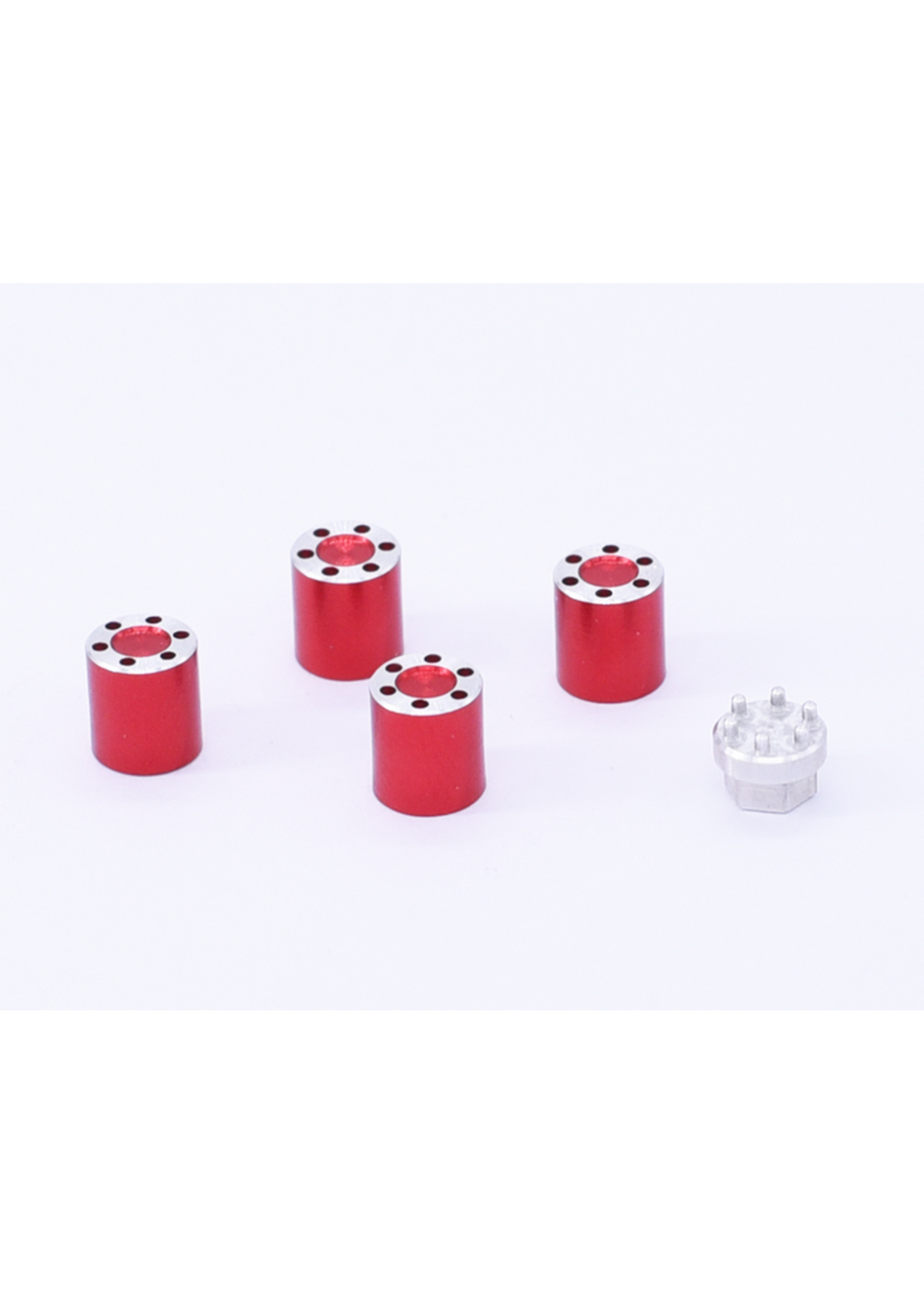 Hobby Details DTSCX24-72A Hobby Details Aluminum Alloy SCX24 Wheels Nut 5pcs/set Red