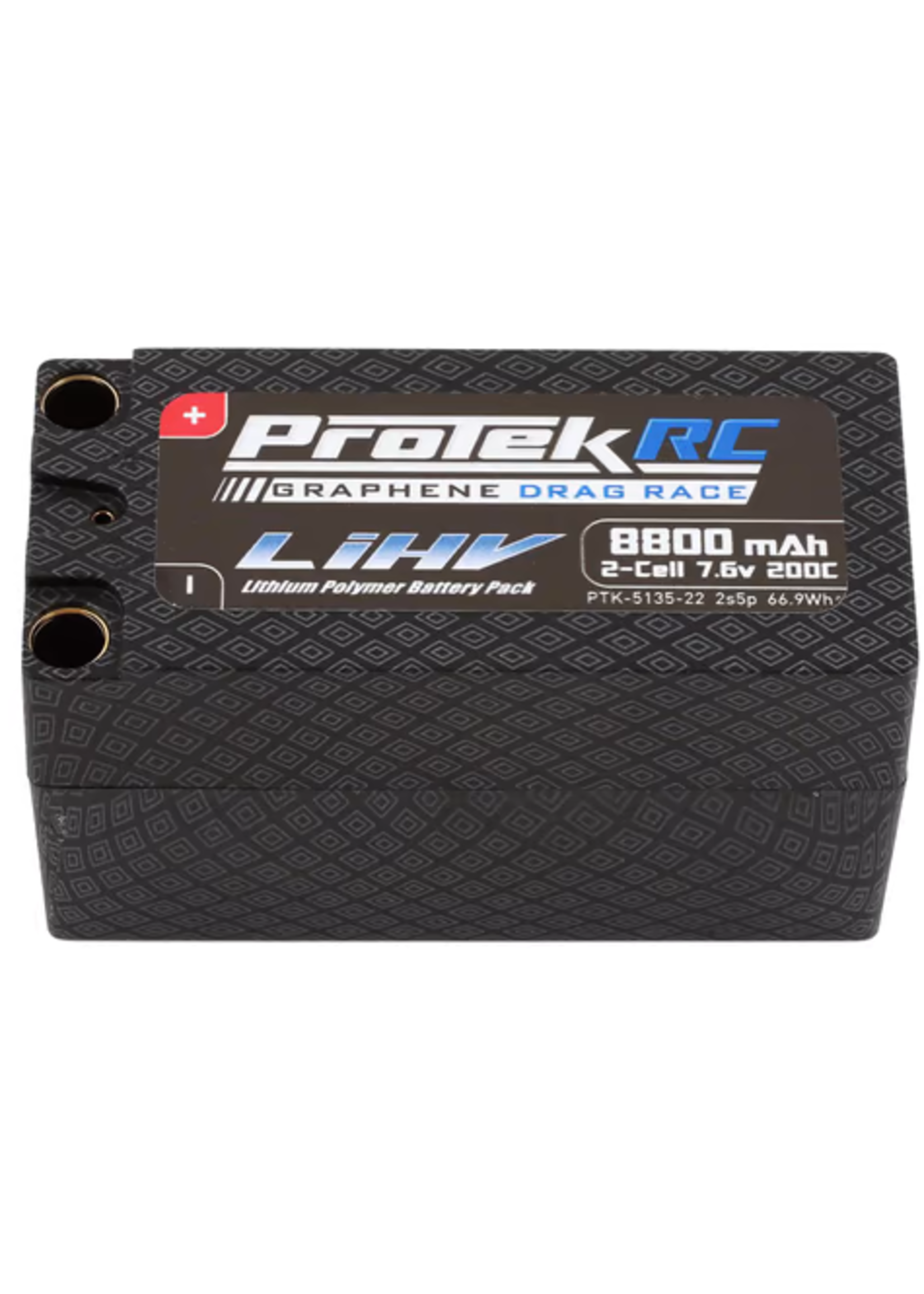 PTK-5135-22 ProTek RC 2S 200C 2s5p Si-Graphene Drag Race Shorty LiPo  Battery (7.6V/8800mAh) w/8mm Connectors - Fast Eddie's RC Hobbies