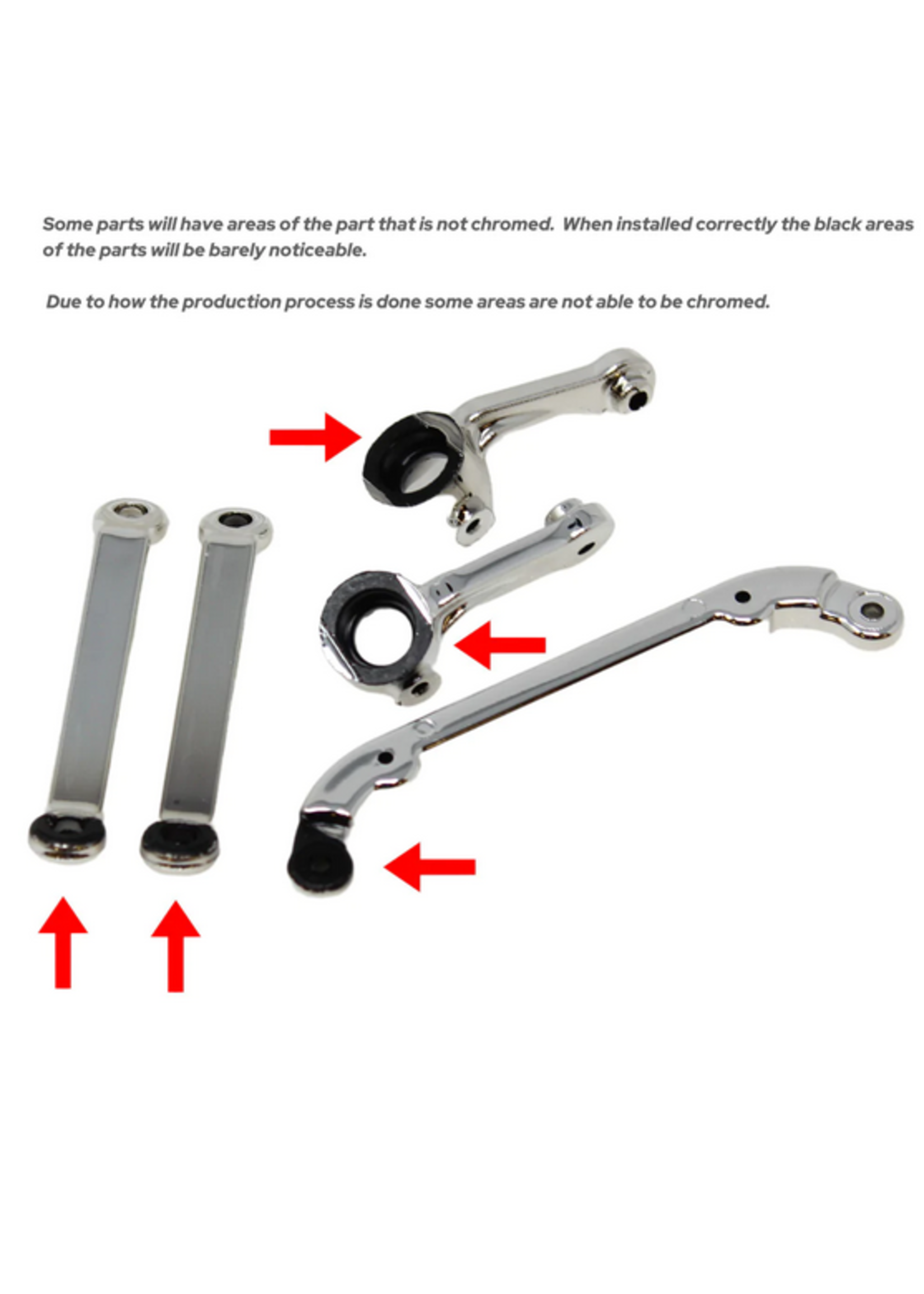 Redcat Racing RER14523 Redcat Racing V2 Steering Arms L/R and V2 Toe Links (Chrome) (1set)