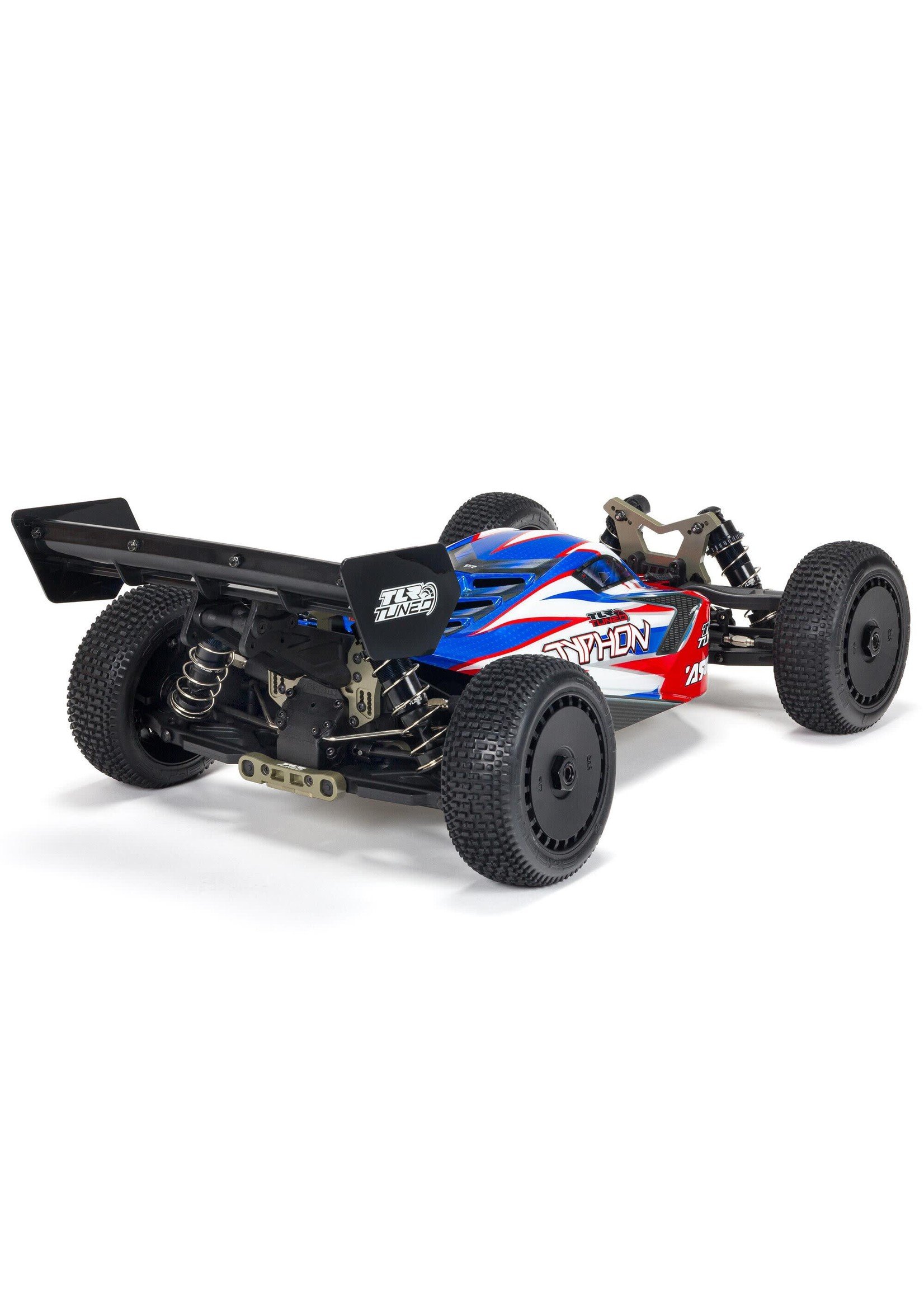 ARRMA ARA8406 ARRMA 1/8 TLR Tuned TYPHON 6S 4WD BLX Buggy RTR, Red/Blue