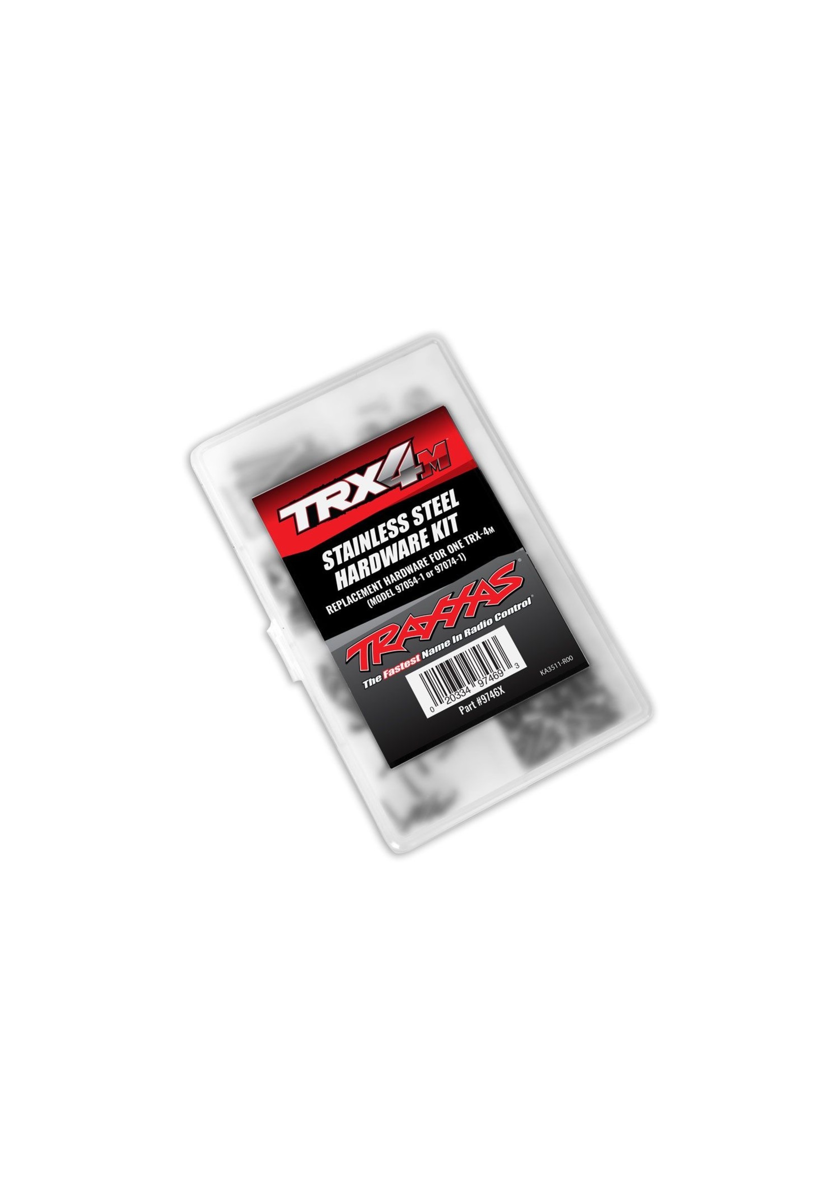 Traxxas TRA9746X Traxxas Hardware kit, stainless steel, complete (contains all stainless steel hardware used on 1/18-scale TRX-4M™) (includes body hardware and clear plastic storage container)