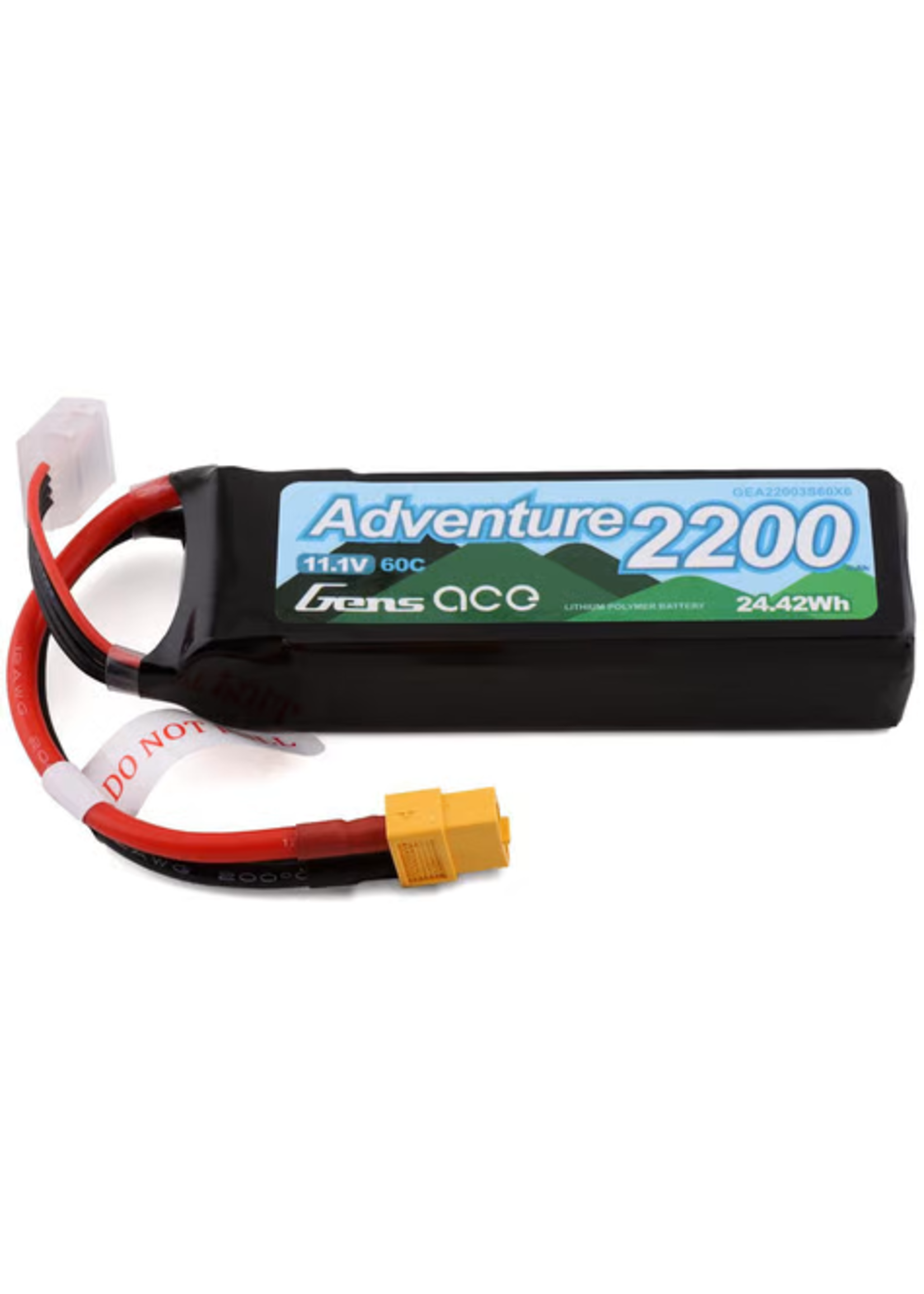 GensAce/Tattu GEA22003S60X6 Gens Ace Adventure 2200mAh 3S1P 11.1V 60C Lipo Battery Pack with XT60 Plug for RC Crawler