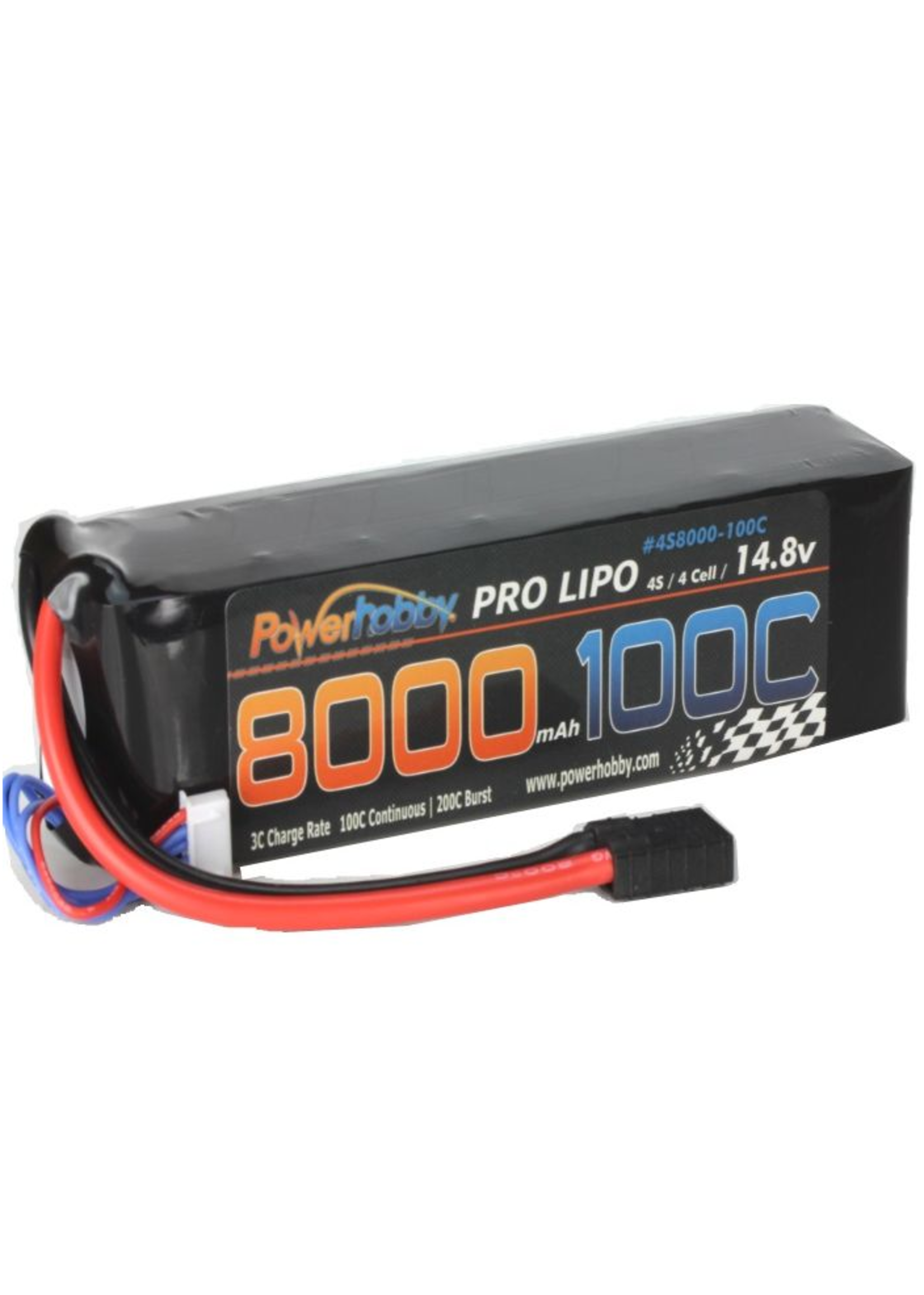 Power Hobby PHB4S8000100CTRX  Power Hobby 4S 14.8V 8000MAH 100C w/ Genuine Traxxas