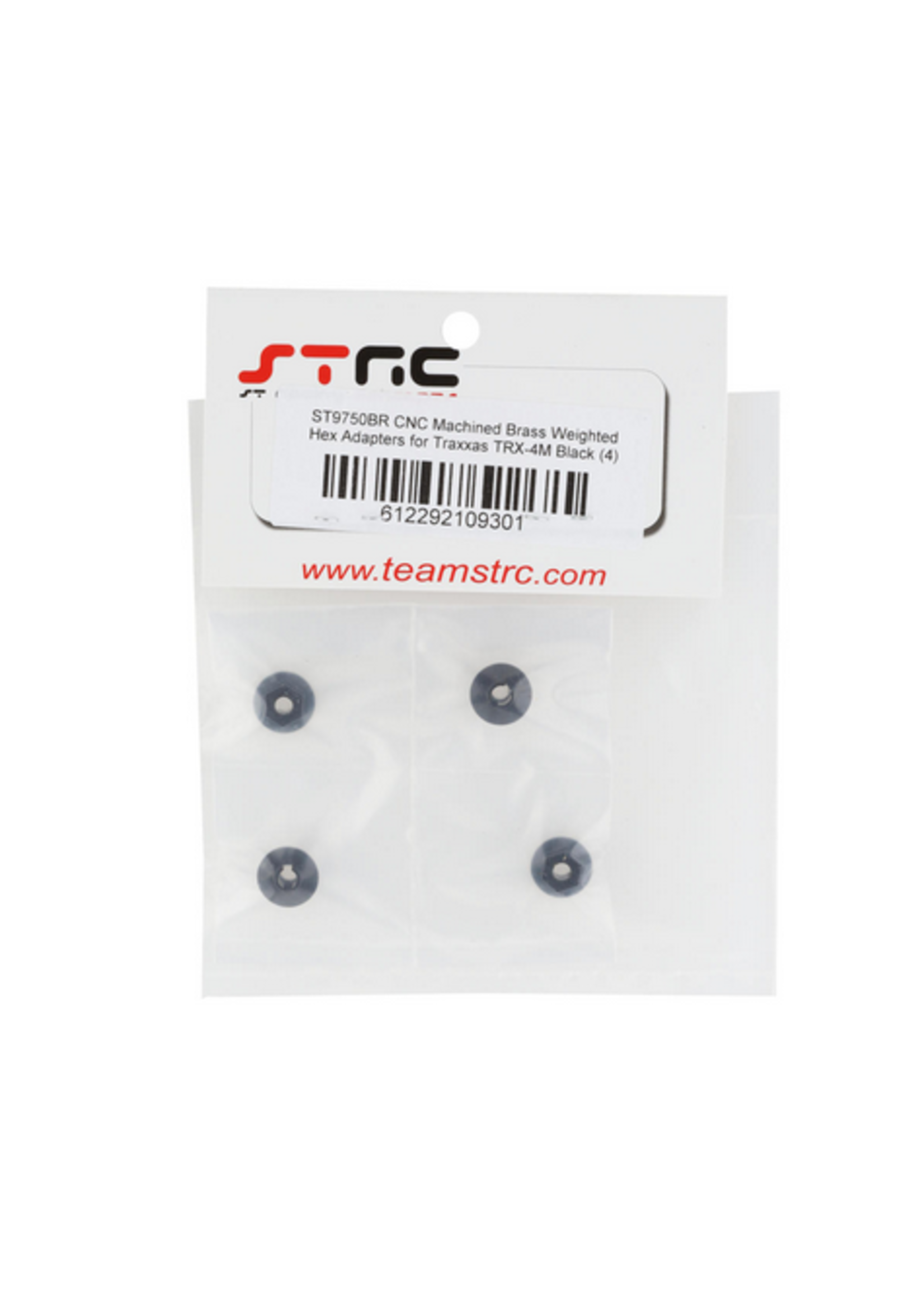 ST Racing Concepts ST9750BR ST Racing Concepts Brass Weighted Hex Adapters for Traxxas TRX-4M Black (4)