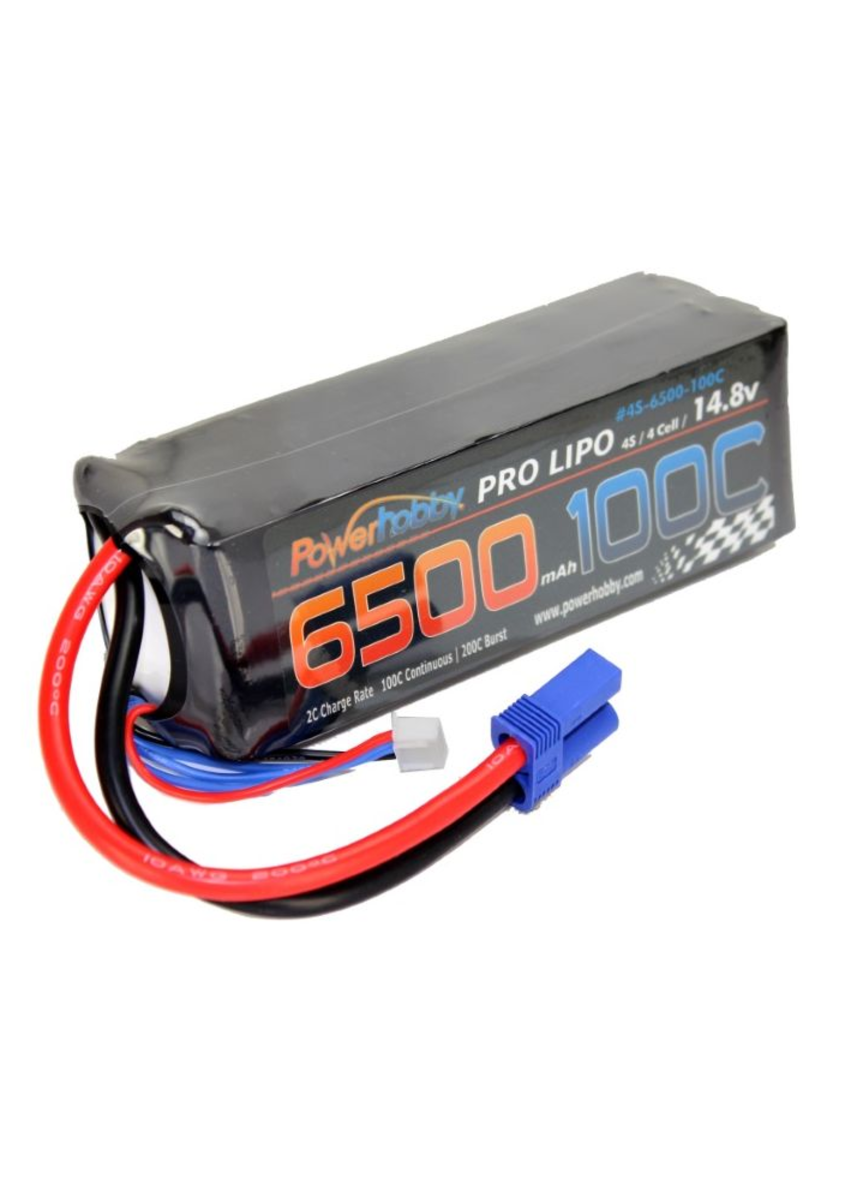 Power Hobby PHB4S6500100EC5 Power Hobby 4S 14.8V 6500mAh 100C Lipo Battery w EC5 Plug Soft Case 4-Cell  100C Continuous / 200C Burst