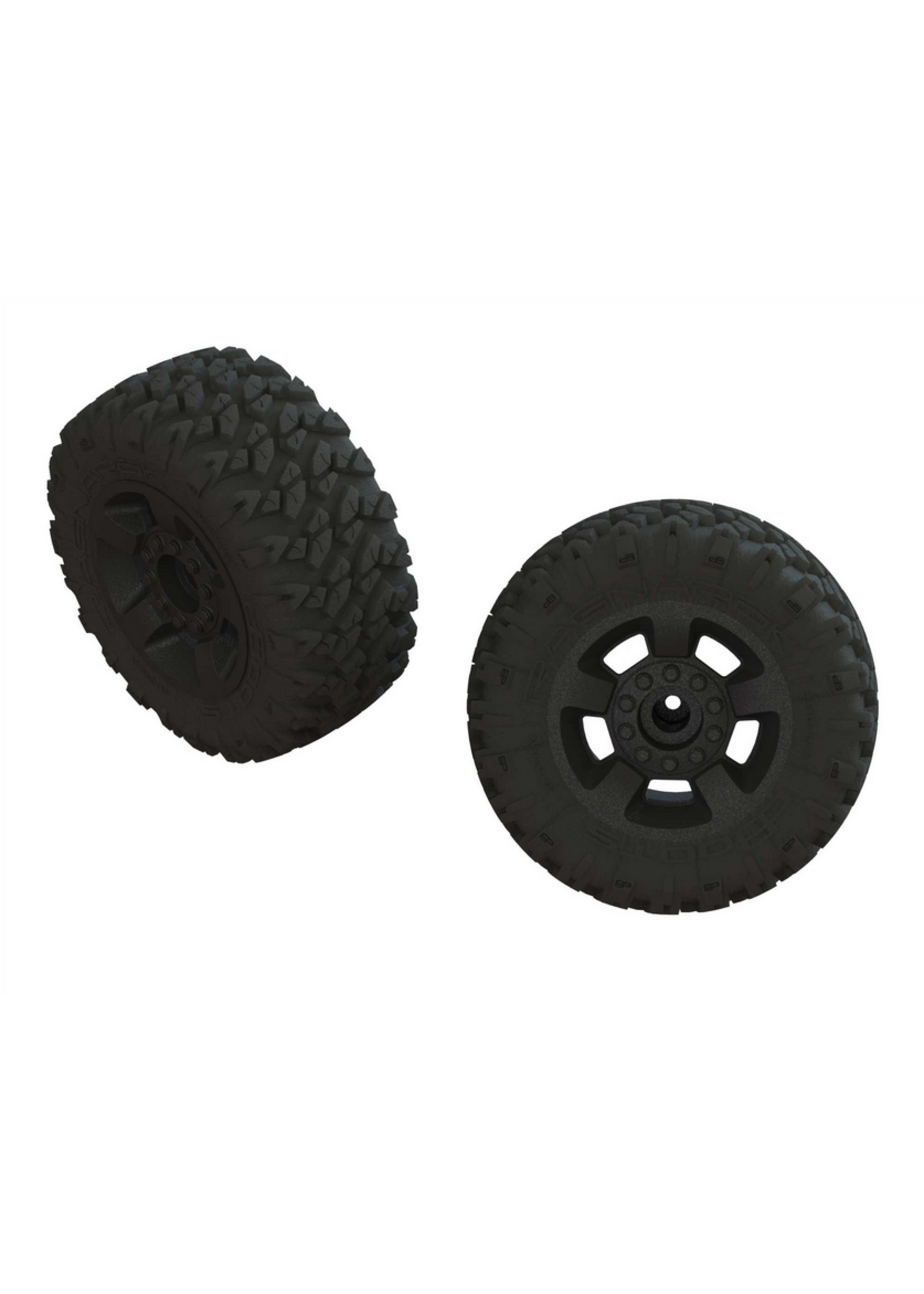 ARRMA ARA550052 ARRMA dBoots 'Ragnarok Mt' Tire Set Glued Black (2)