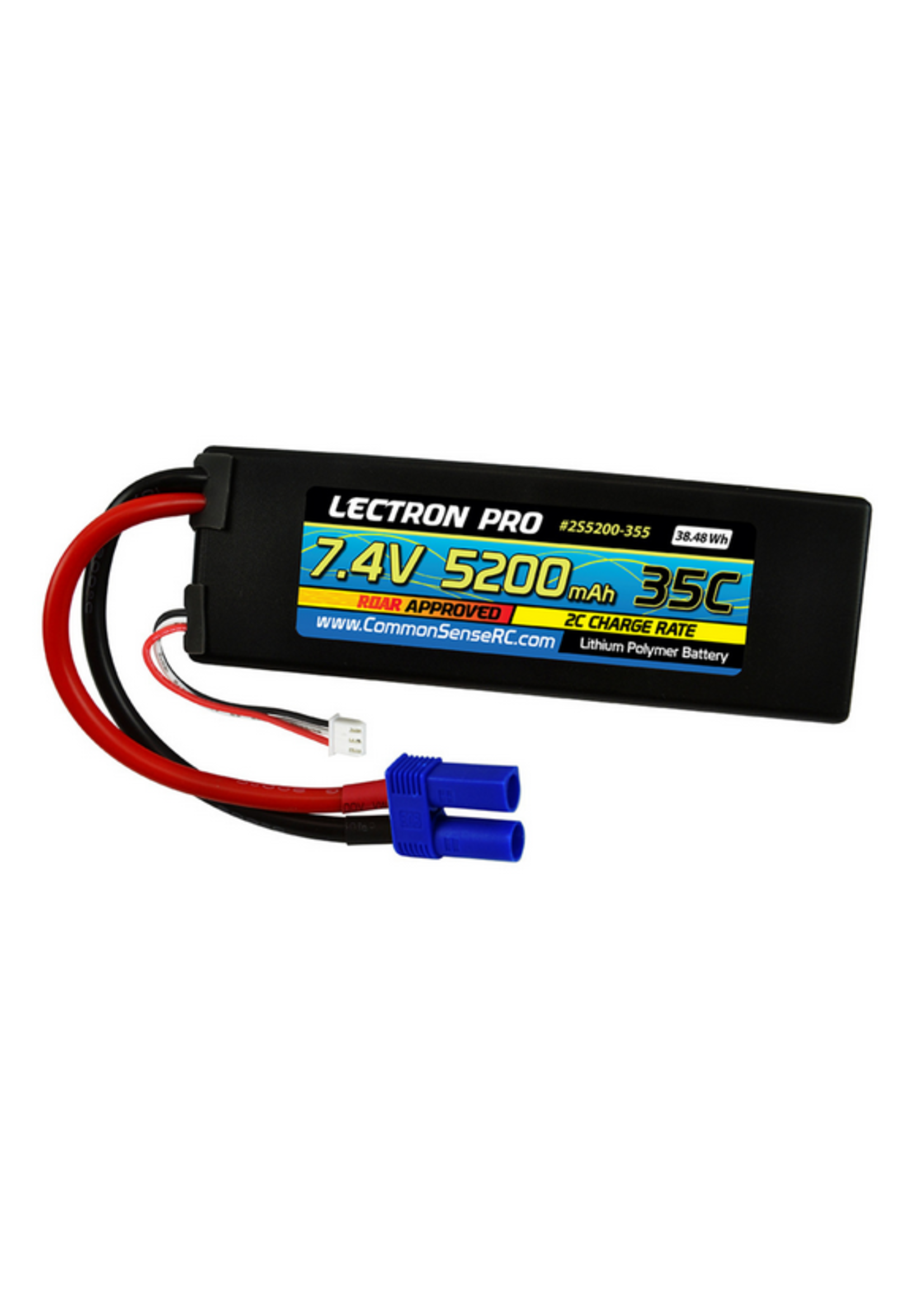 Lectron Pro CSRC2S5200-355 Lectron Pro 7.4V 5200mAh 35C Lipo Battery with EC5