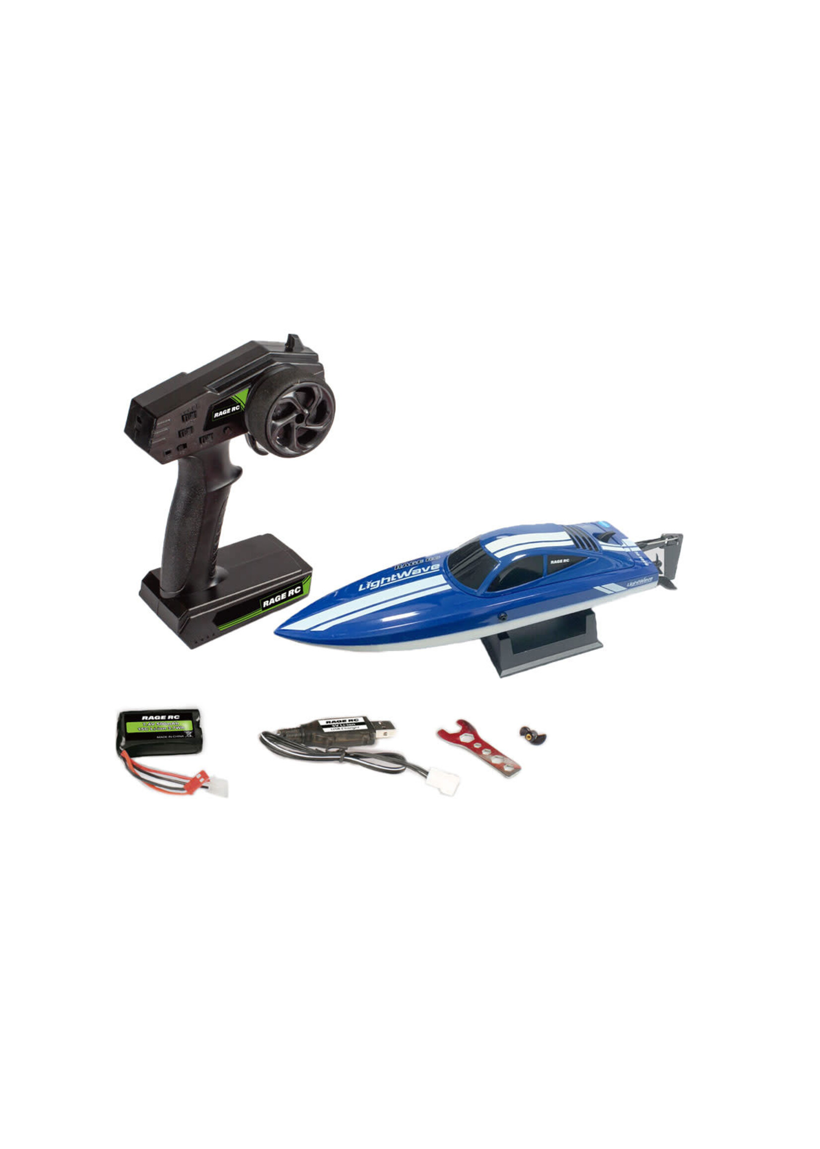 Rage RC RGRB1132 Rage RC LightWave Electric Micro RTR Boat; Blue