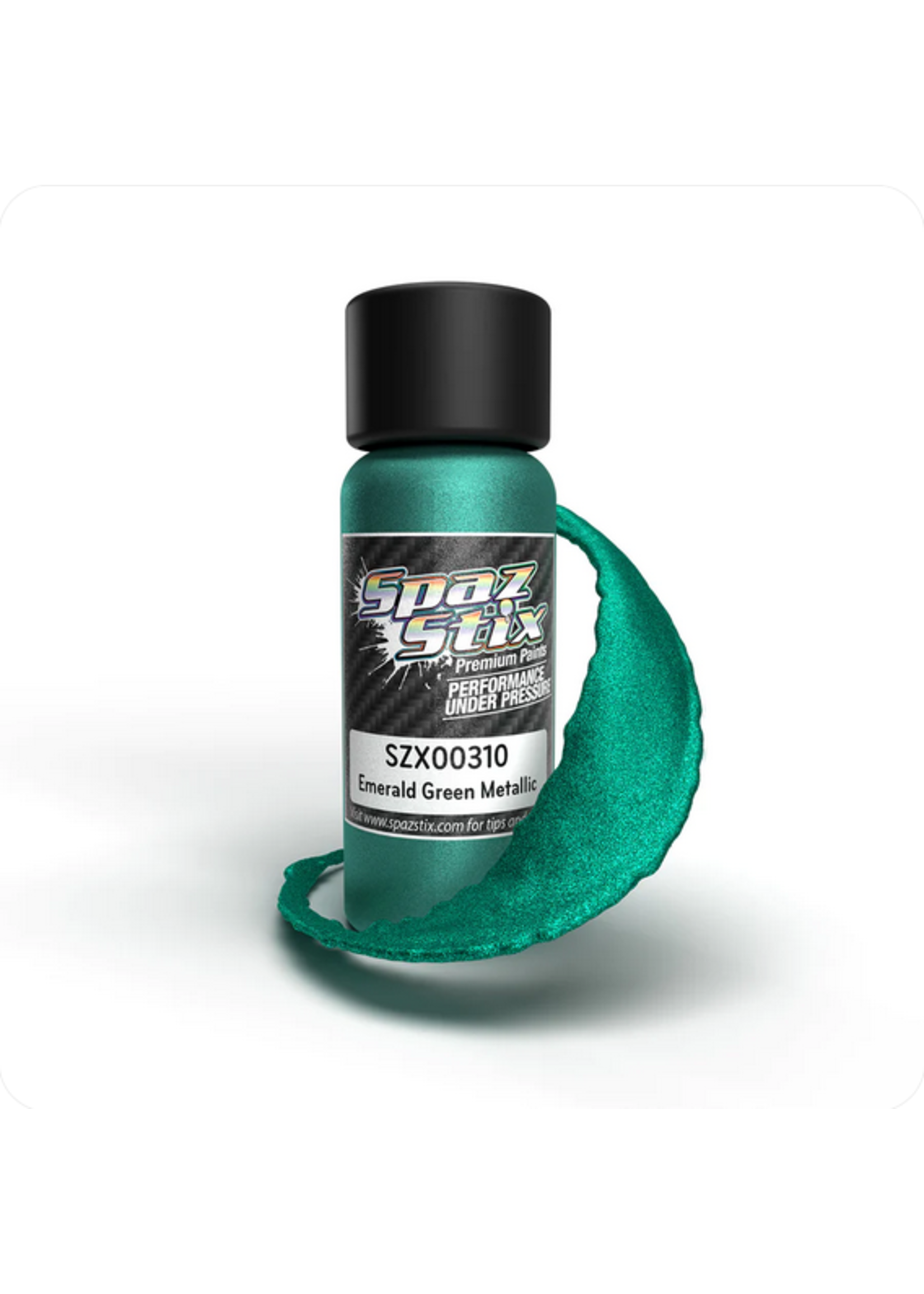 Spaz Stix SZX00310 Spaz Stix Emerald Green Metallic Airbrush Ready Paint, 2oz Bottle