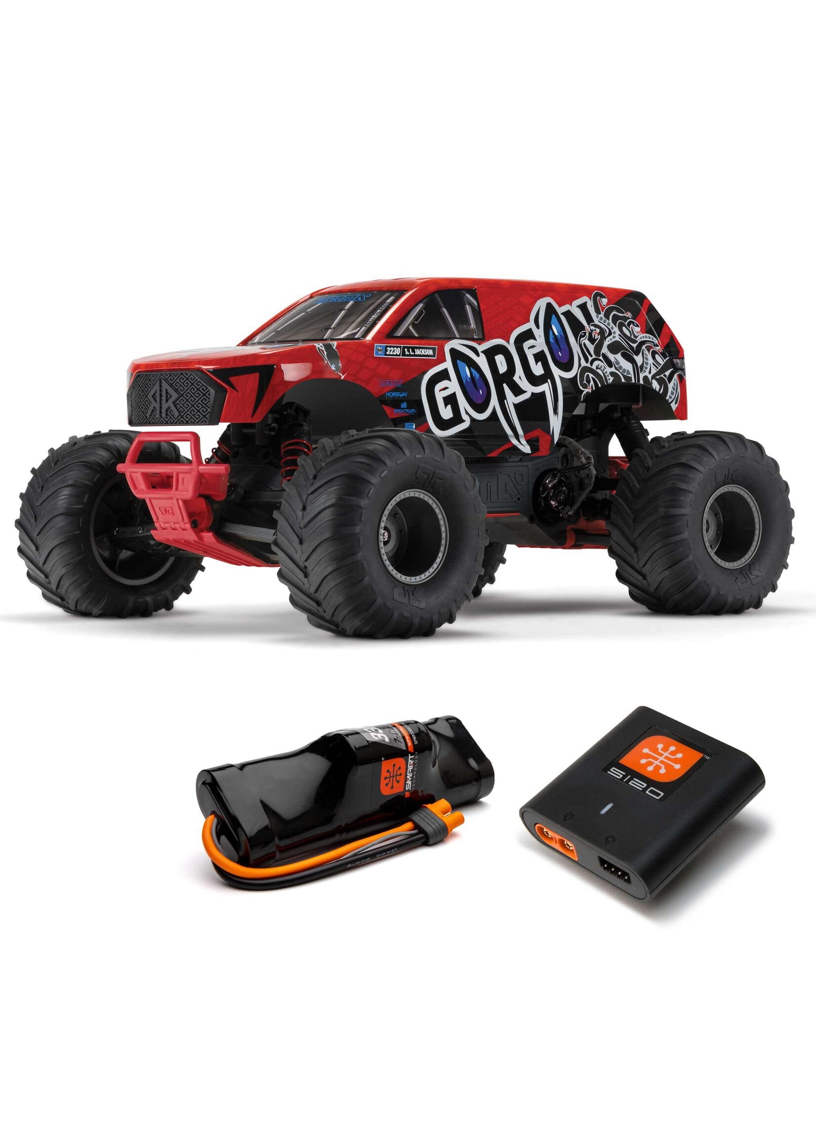 ARRMA ARA3230S ARRMA 1/10 GORGON 4X2 MEGA 550 Brushed Monster Truck RTR with Battery & Charger