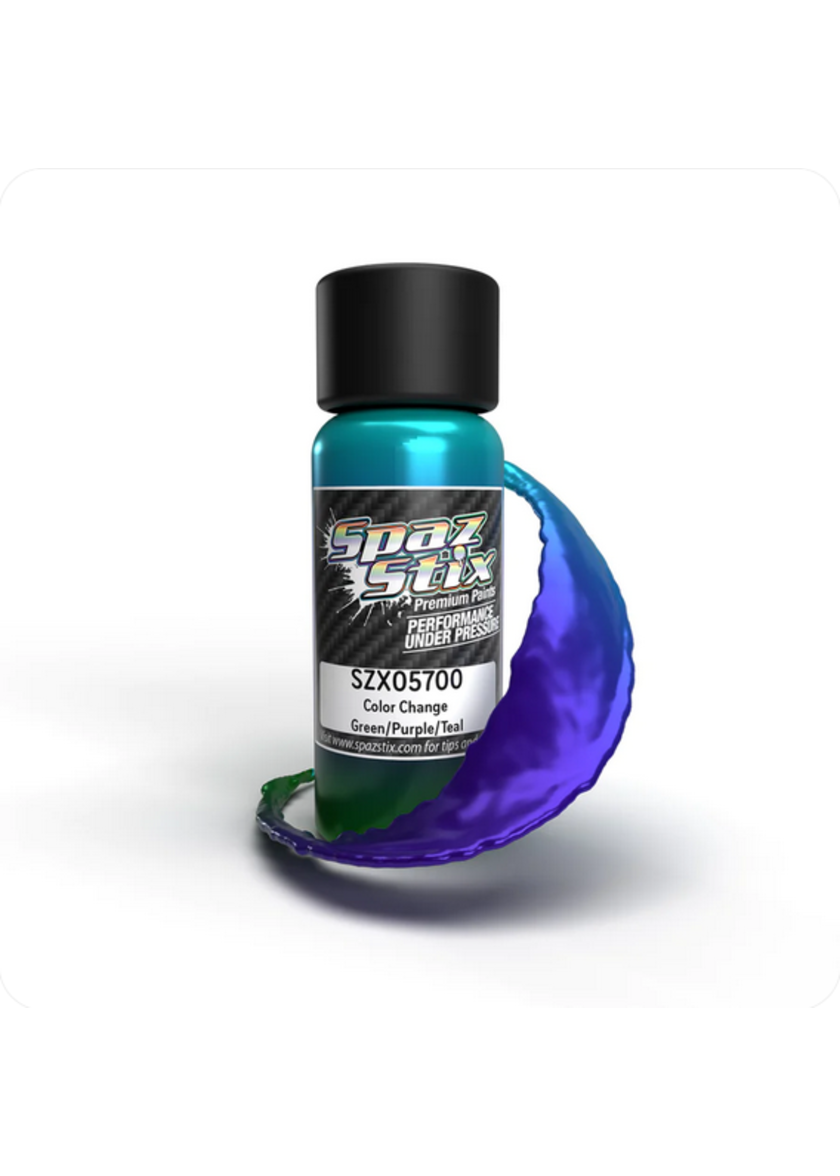 Spaz Stix SZX05700 Spaz Stix Color Change Airbrush Ready Paint, Green/Purple/Teal, 2oz Bottle