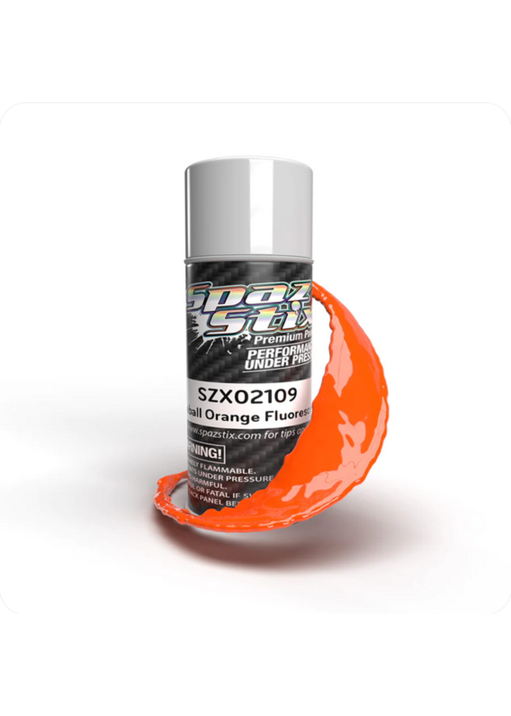 Spaz Stix SZX02109 Spaz Stix Fireball Orange Fluorescent Aerosol Paint, 3.5oz Can