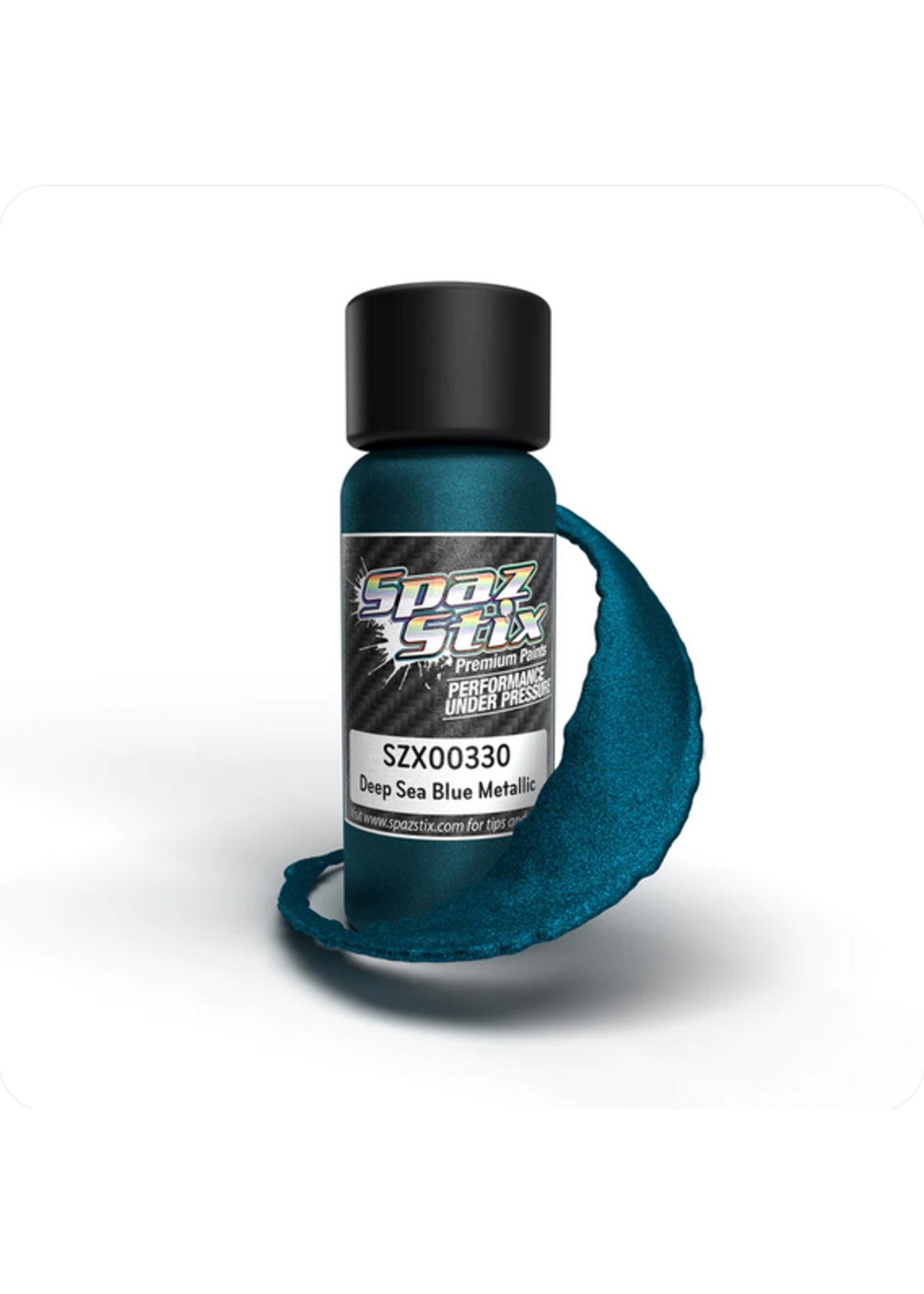 Spaz Stix SZX00330 Spaz Stix Deep Sea Blue Metallic Airbrush Ready Paint, 2oz Bottle