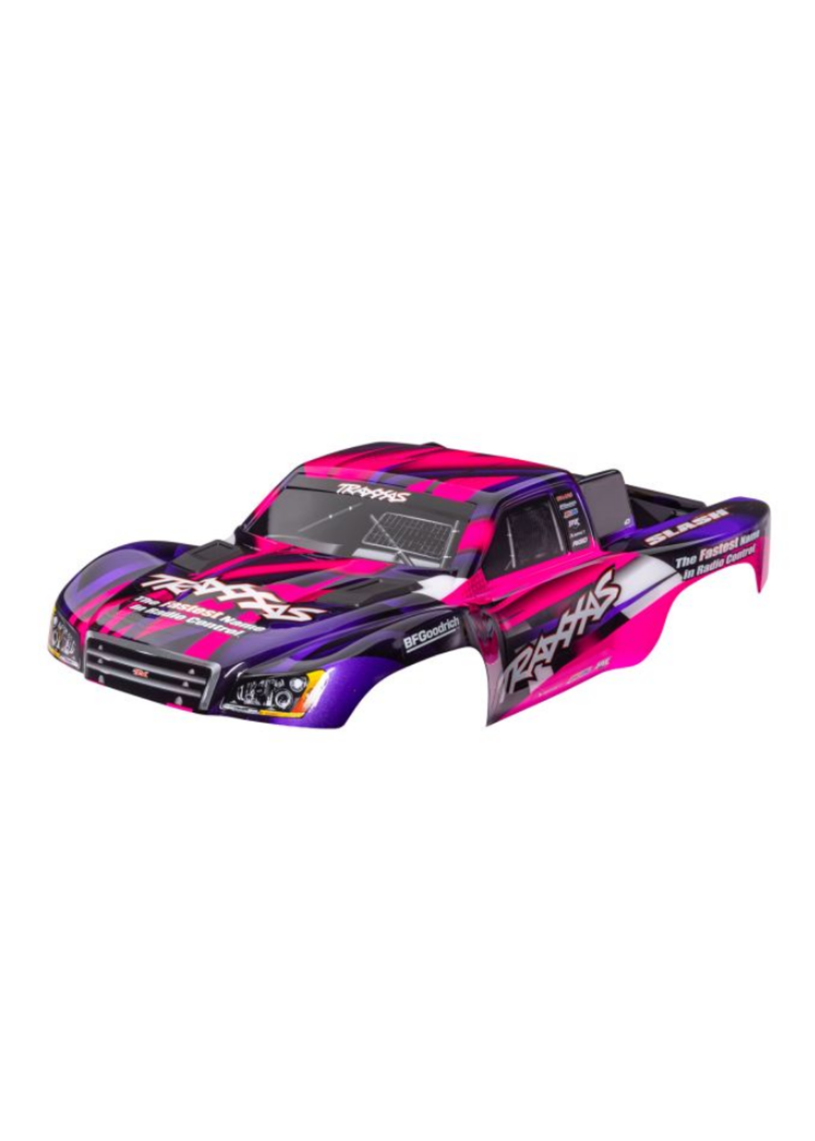 Traxxas TRA5851-PINK Body, Slash® 2WD (also fits Slash® VXL & Slash 4X4), pink & purple (painted, decals applied) (assembled with front & rear latches for clipless mounting)