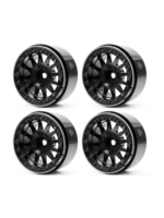 Treal E-01-C4 Treal 1.9 beadlock wheels (4P-Set) Alloy Crawler Wheels for 1:10 RC Scale Truck -Type D Black
