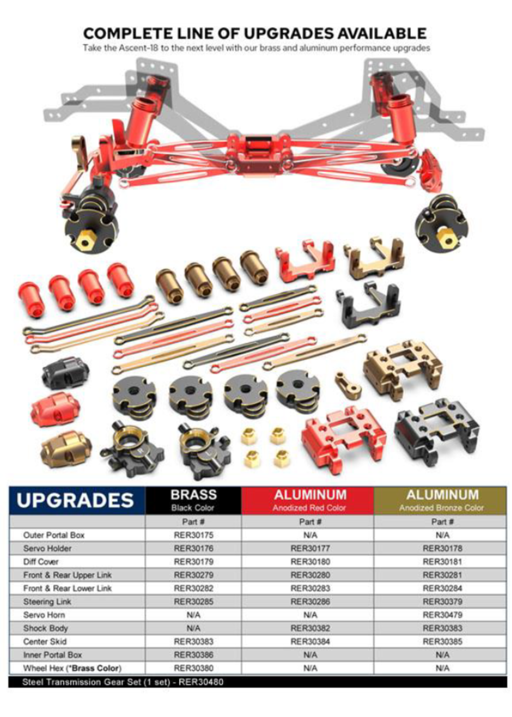 Redcat Racing RER30283 Redcat Racing Rear Links (Aluminum)(Red)(4pcs)