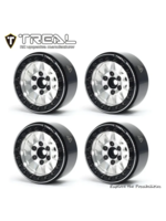 Treal Treal 1.9 Beadlock wheels (4P-Set) Alloy Crawler Wheels for 1:10 RC Scale Truck -Type D Silver/Black