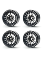 Treal Treal 1.9" Beadlock Wheels (4) Multi Spoke Rim Crawler Wheels for 1/10 SCX10 III TRX-4 RC Trucks-Type J Black