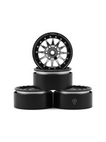 Treal Treal 1.9 beadlock wheels (4P-Set) Alloy Crawler Wheels for 1:10 RC Scale Truck -Type D Silver/Black