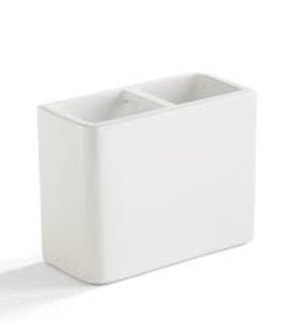 Kassatex Lacca Toothbrush Holder White Bath Acc