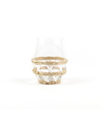8 Oak Lane White Rattan Stemless Wine Glass