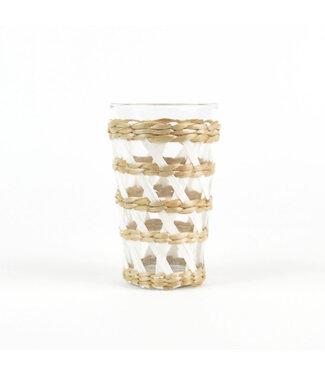 8 Oak Lane White Rattan Tumbler Glass - 16 oz.