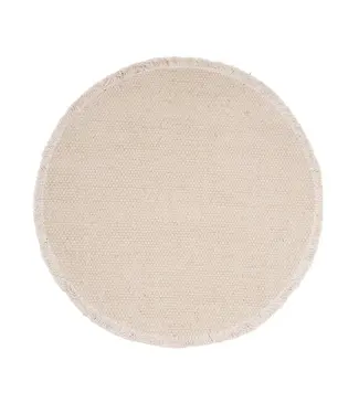 C&F Fringed Sand Round Placemat